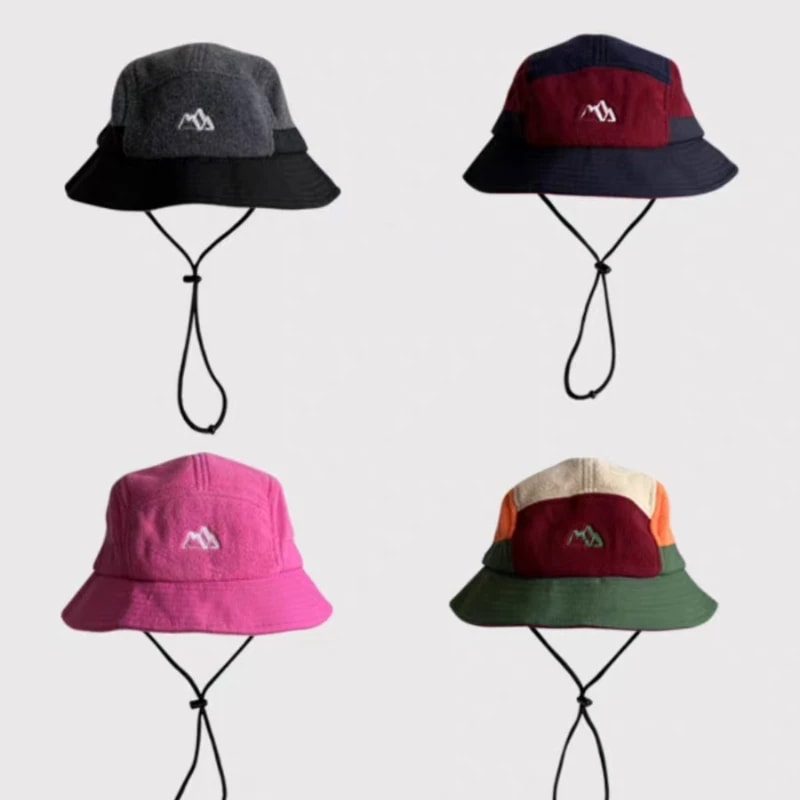 Short Brim Baseball Cap With Color Matching Ear Protection Winter Velvet Aviator Bucket Hat For Men 2