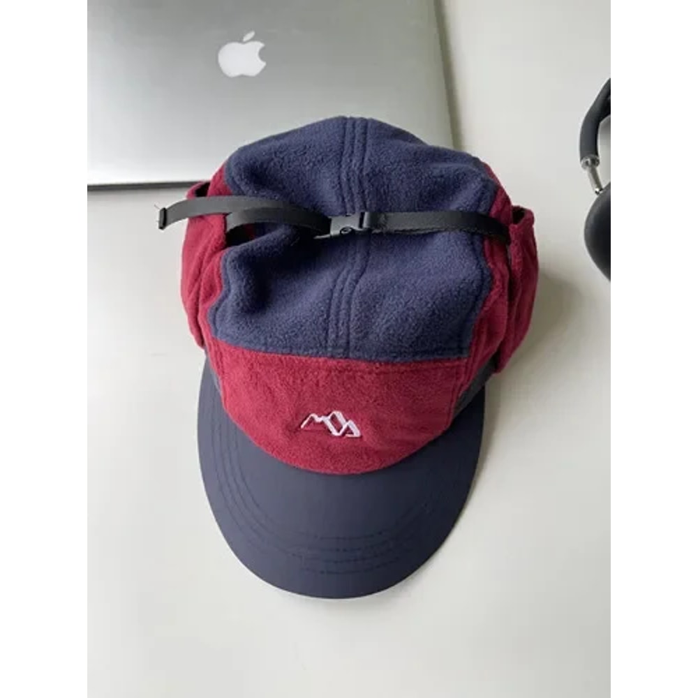 Short Brim Baseball Cap With Color Matching Ear Protection Winter Velvet Aviator Bucket Hat For Men 7