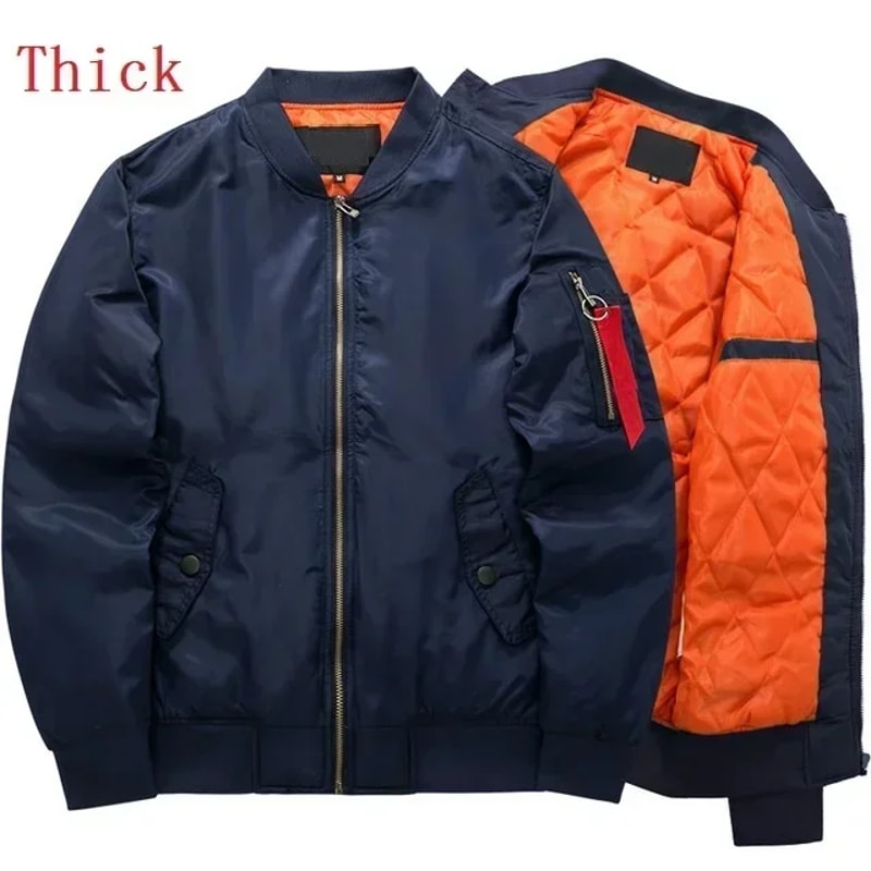 Men Windproof Baseball Jacket Thickened Outdoor Casual Suit Lightweight Fall Winter Windbreaker Fo