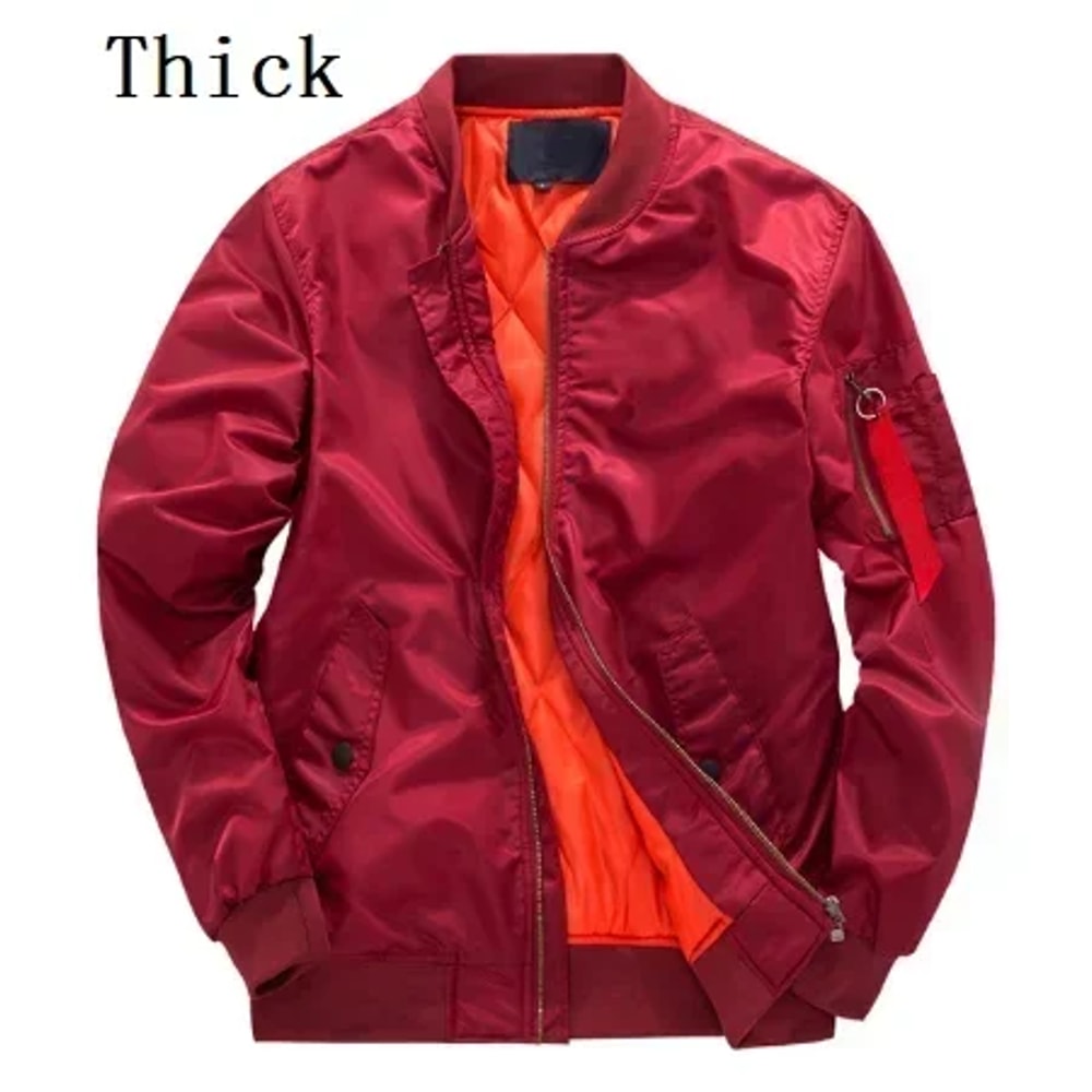 Men Windproof Baseball Jacket Thickened Outdoor Casual Suit Lightweight Fall Winter Windbreaker Fo