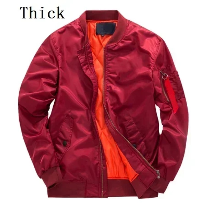 Men Windproof Baseball Jacket Thickened Outdoor Casual Suit Lightweight Fall Winter Windbreaker Fo