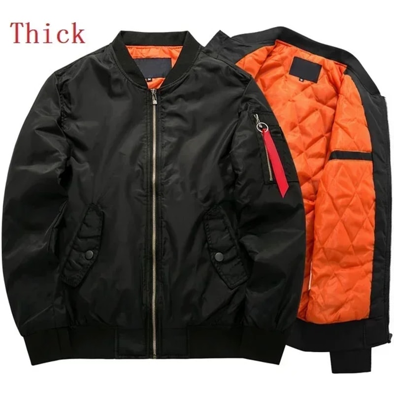 Men Windproof Baseball Jacket Thickened Outdoor Casual Suit Lightweight Fall Winter Windbreaker Fo