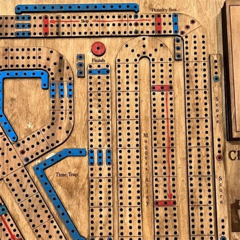 Wood Ornament Traditional Cribbage Board Game Set Classic Wooden Design For Adults Kids 2