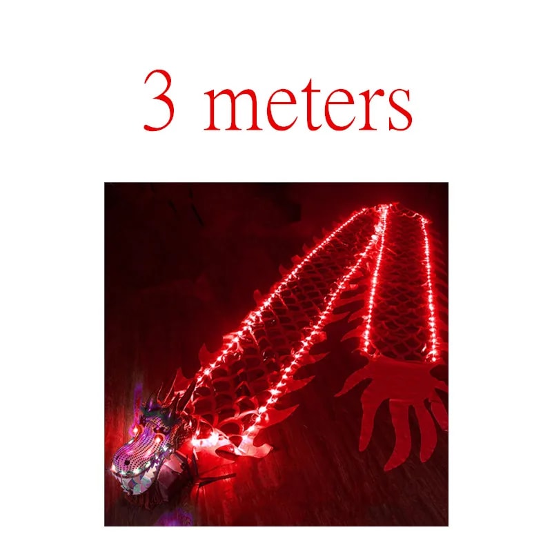 Lightning Dragon Dance Set With Head Traditional Ribbon Dance Prop Folk Performance Square Set For