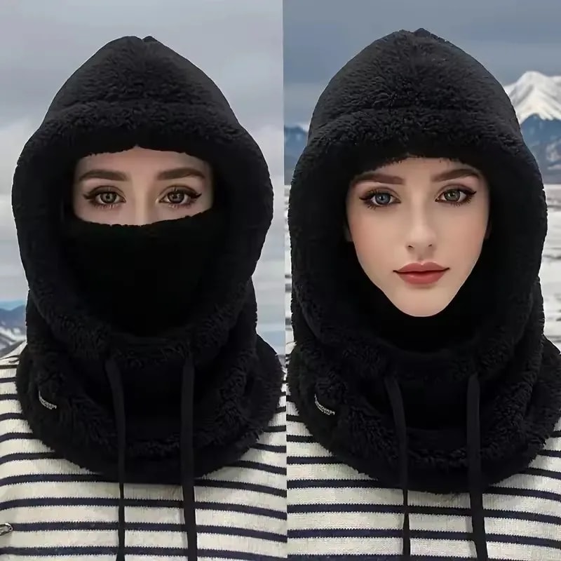 Warm Thermal Windproof Balaclava Ski Hood Motorcycle Face Cover Polar Fleece Adjustable Cycling Nec 3