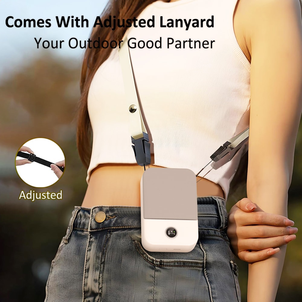 Portable Waist Fan Outdoor Mini Hanging Neck Fan Strong Wind Bladeless Waist Neck Fan Air Cooler US 3