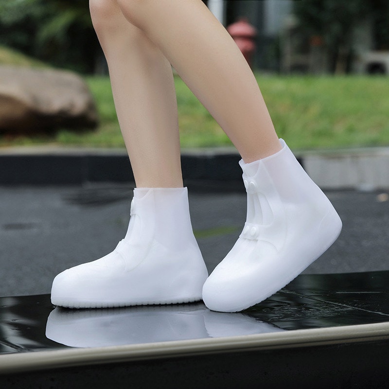 Waterproof Shoe Cover PVC Reusable Rain Boot Cover Snow Ski Foot Cover Thickened Warm Outdoor Prote 8