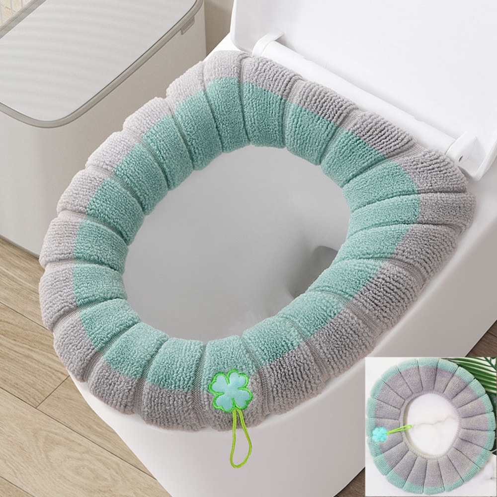 Winter Bathroom Cushion Warm Toilet Seat Cover Mat Soft Washable Toilet Pad With Handle Thicker Too 7