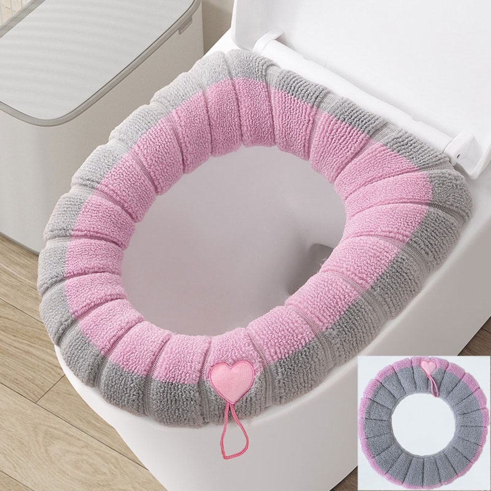 Winter Bathroom Cushion Warm Toilet Seat Cover Mat Soft Washable Toilet Pad With Handle Thicker Too 8