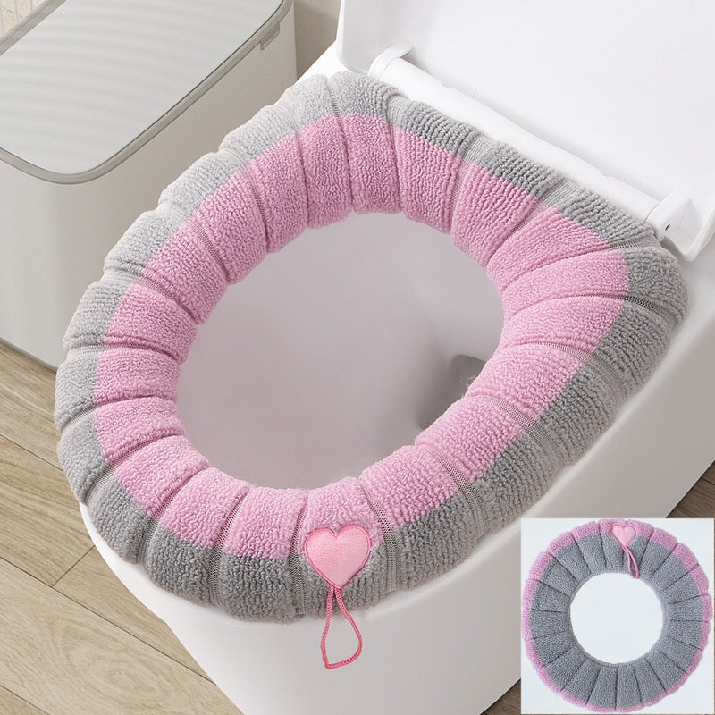 Winter Bathroom Cushion Warm Toilet Seat Cover Mat Soft Washable Toilet Pad With Handle Thicker Too 8