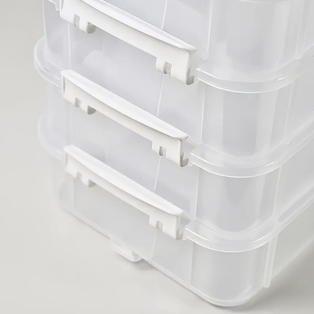 Stackable Transparent Plastic Storage Box Covers Partitioned Drawer Storage Boxes For Organizing 3