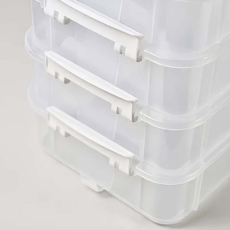 Stackable Transparent Plastic Storage Box Covers Partitioned Drawer Storage Boxes For Organizing 3
