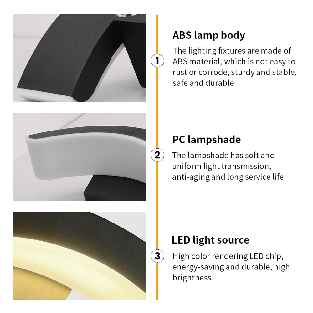 Outdoor Wall Light Waterproof Outdoor Lighting For Porch Sconce Balcony Garden Vestibule Wall Lamp 4