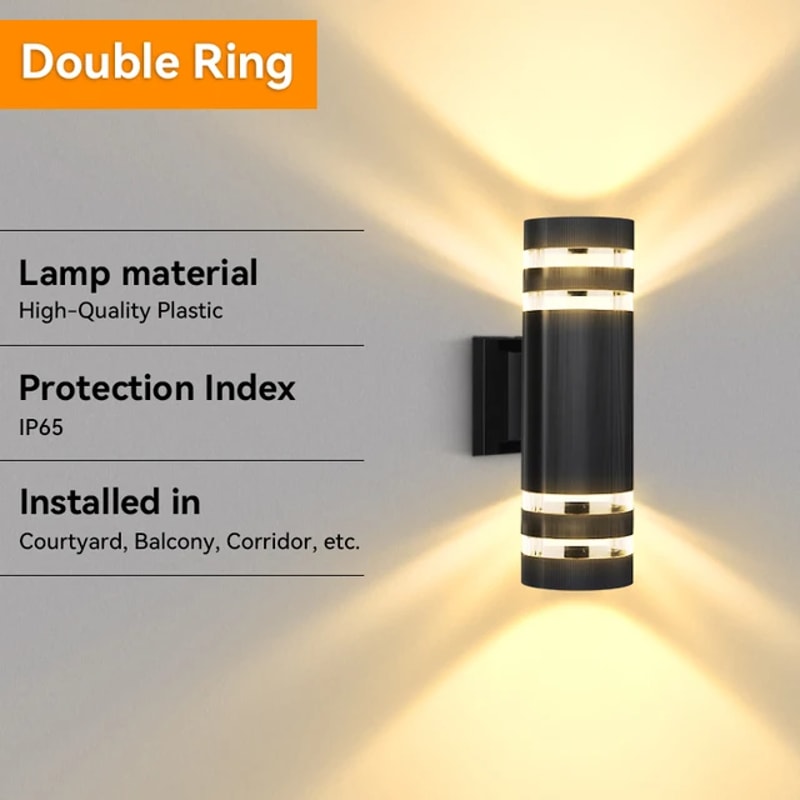 LED Outdoor Water proof Wall Light, Decor Socket Fixture for External Stairs, Home Lamp, Bedroom Wall Street Lighting