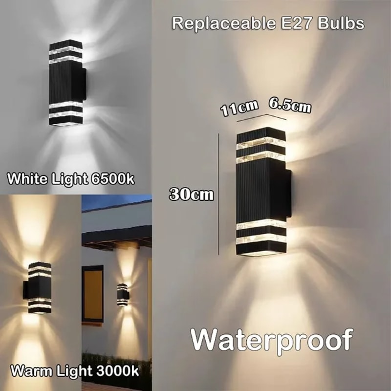 LED Outdoor Water proof Wall Light, Decor Socket Fixture for External Stairs, Home Lamp, Bedroom Wall Street Lighting