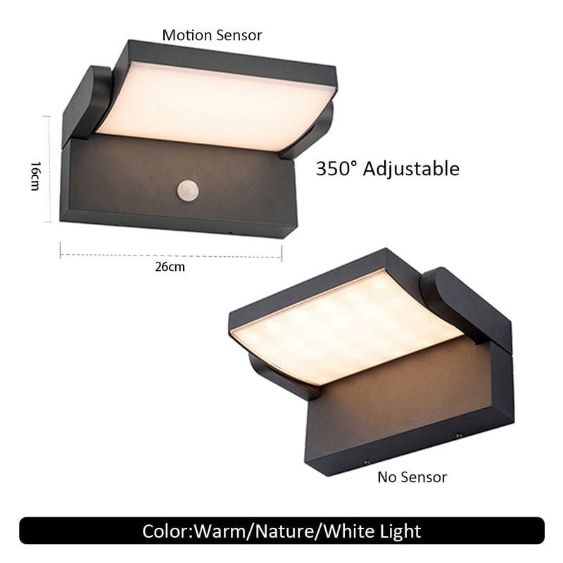LED Outdoor Wall Light Waterproof Motion Sensor Wall Lamp Modern Lighting For Home Balcony Porch 4