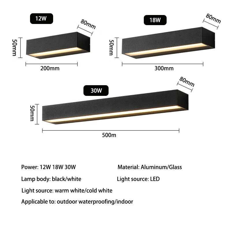 Outdoor Waterproof Wall Lamp Porch Light Aluminum Sconce Fixture Stairs Lighting Waterproof Door Wa 5