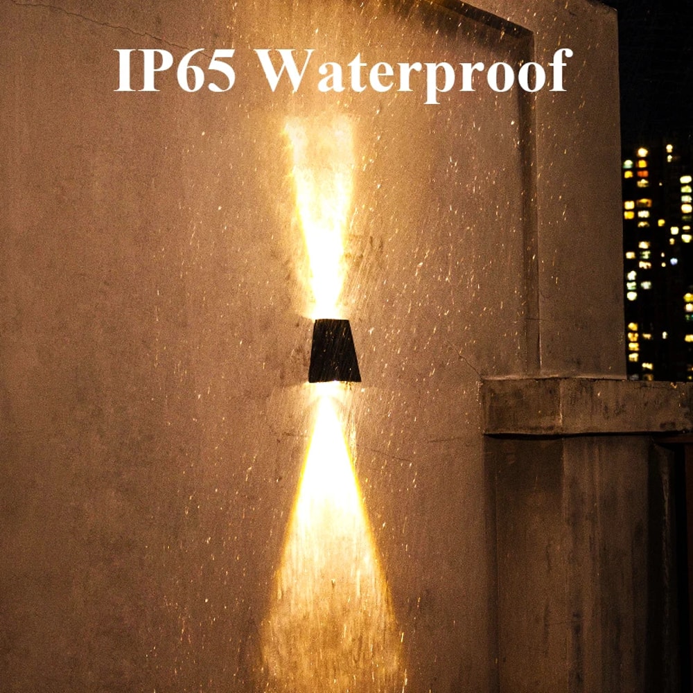 Water proof Solar Outdoor Wall Light, Up-down Bidirectional Lighting, Garden Decoration for Exterior Walls