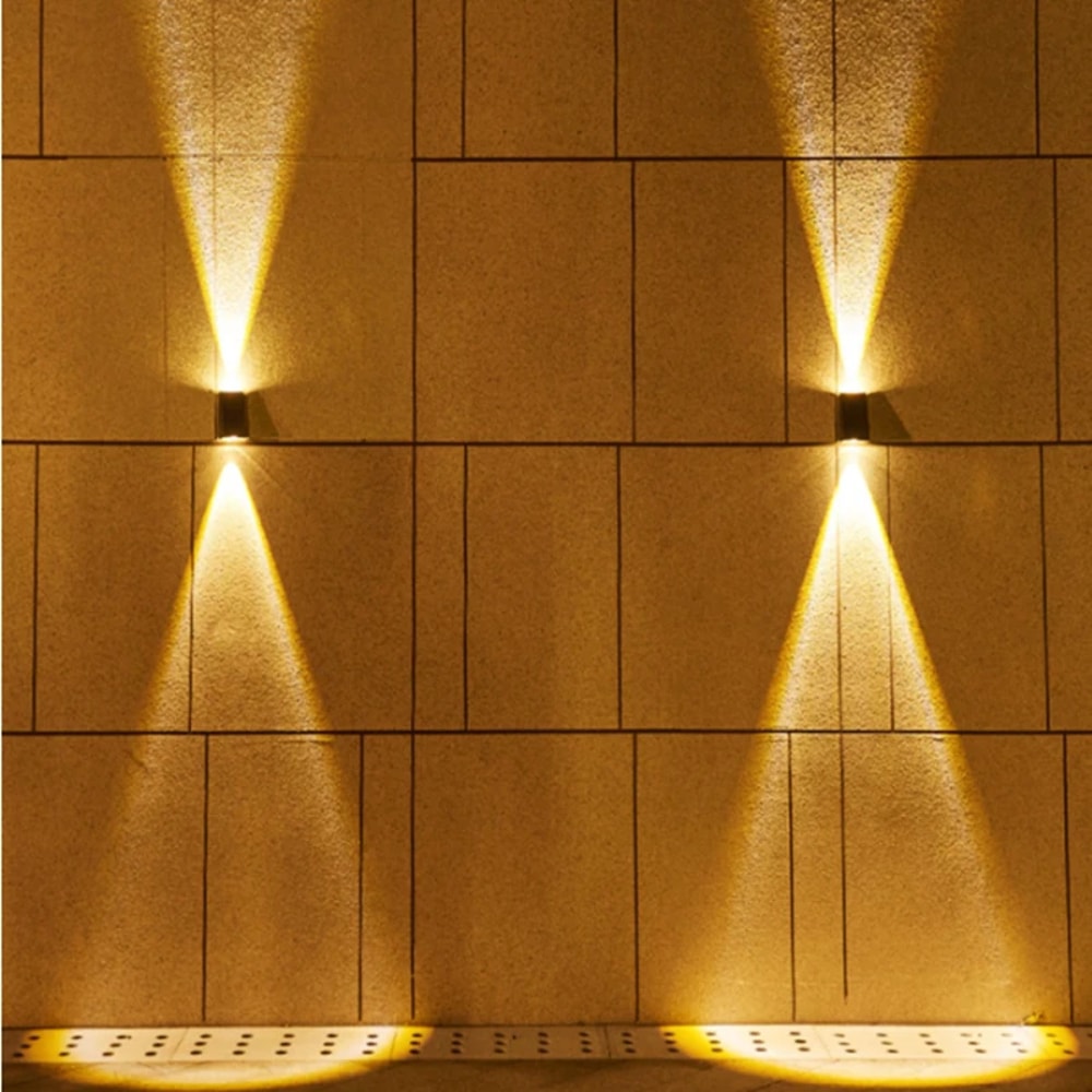 Water proof Solar Outdoor Wall Light, Up-down Bidirectional Lighting, Garden Decoration for Exterior Walls
