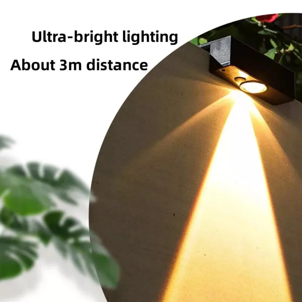 Solar Wall Light LED Outdoor Garden Lights Water Proof Lamp For Courtyard Fence Railing Yard Decora 3