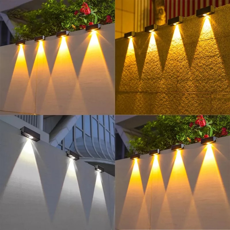 Solar Wall Light LED Outdoor Garden Lights Water Proof Lamp For Courtyard Fence Railing Yard Decora 4