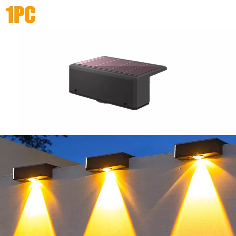 Solar Wall Light LED Outdoor Garden Lights Water Proof Lamp For Courtyard Fence Railing Yard Decora 5