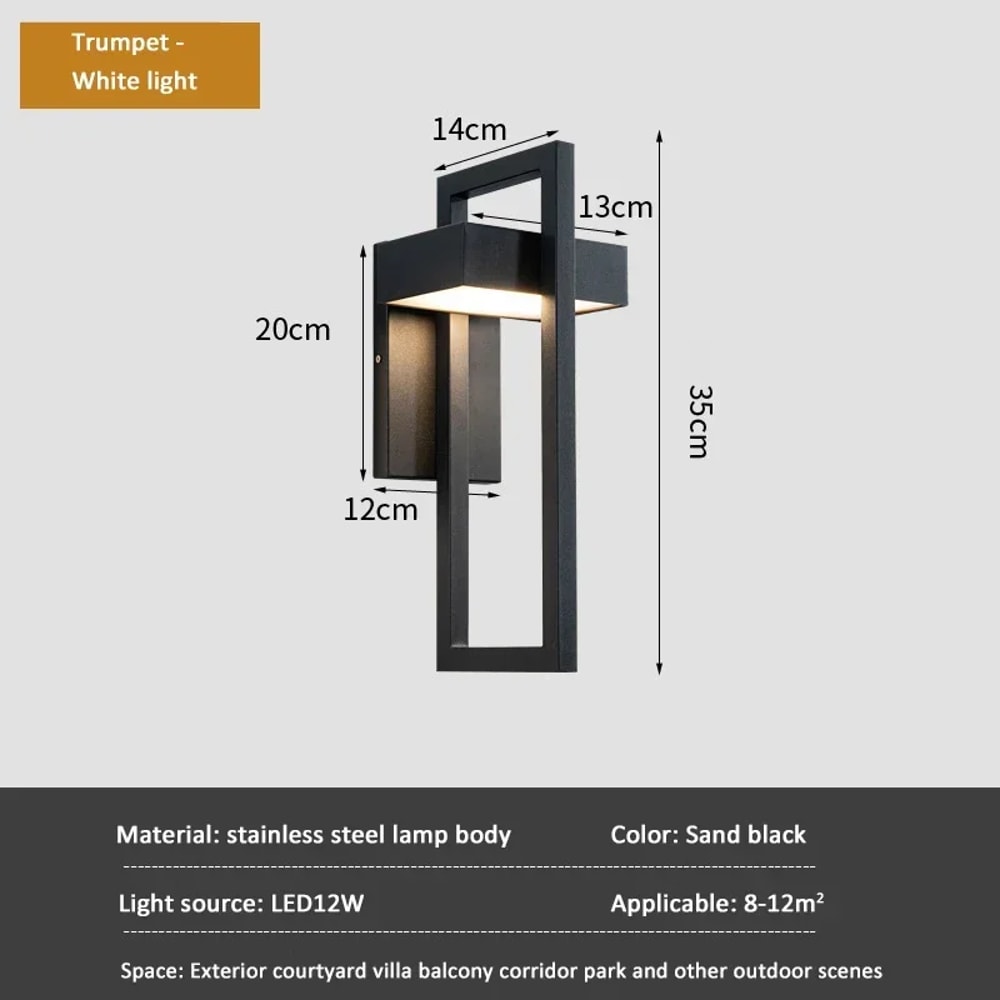 LED Wall Lamp Decorative Outdoor Lighting Fixtures Simple Porch Wall Lamp Corridor Garden Sconce 6