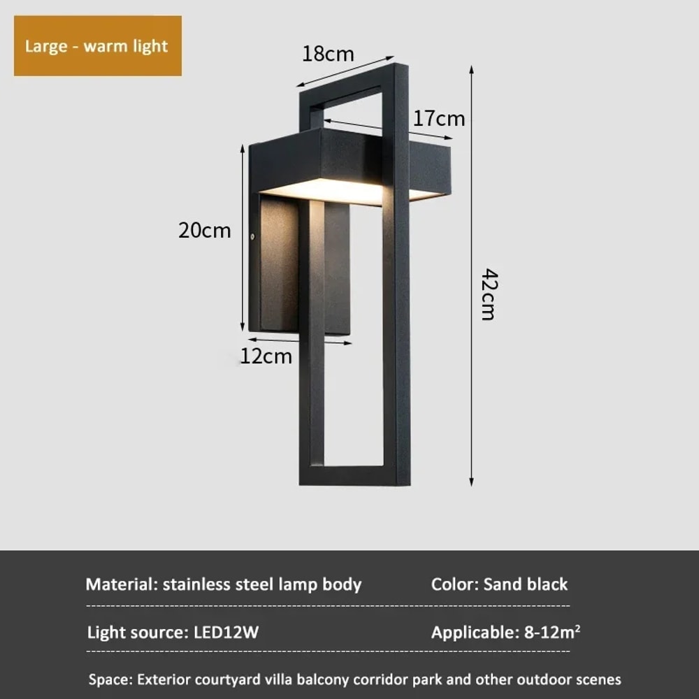LED Wall Lamp Decorative Outdoor Lighting Fixtures Simple Porch Wall Lamp Corridor Garden Sconce 8