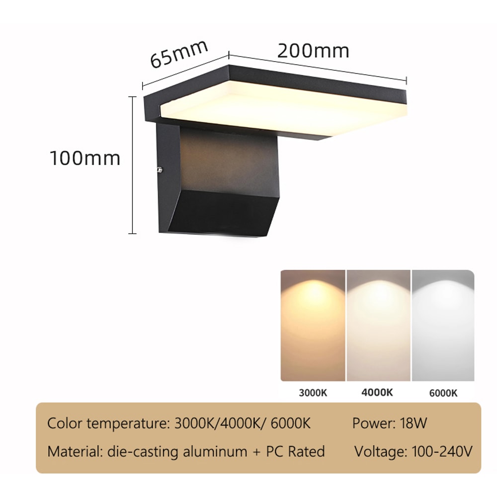 Waterproof Motion Sensor Wall Light Auto OnOff Adjustable Angle Aluminum Alloy Lighting For Door En 4