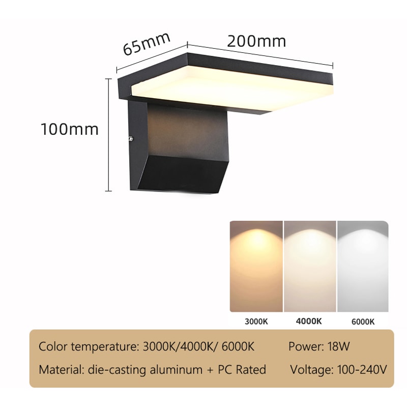 Waterproof Motion Sensor Wall Light Auto OnOff Adjustable Angle Aluminum Alloy Lighting For Door En 4