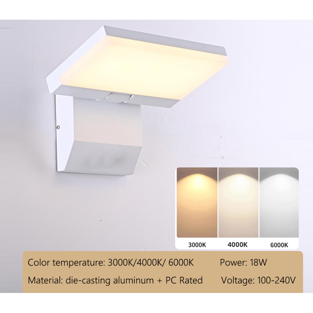 Waterproof Motion Sensor Wall Light Auto OnOff Adjustable Angle Aluminum Alloy Lighting For Door En 6