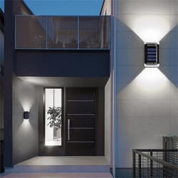solar wall lamp outdoor waterproof led, white warm light up and down luminous lighting for yard, garden, and decoration