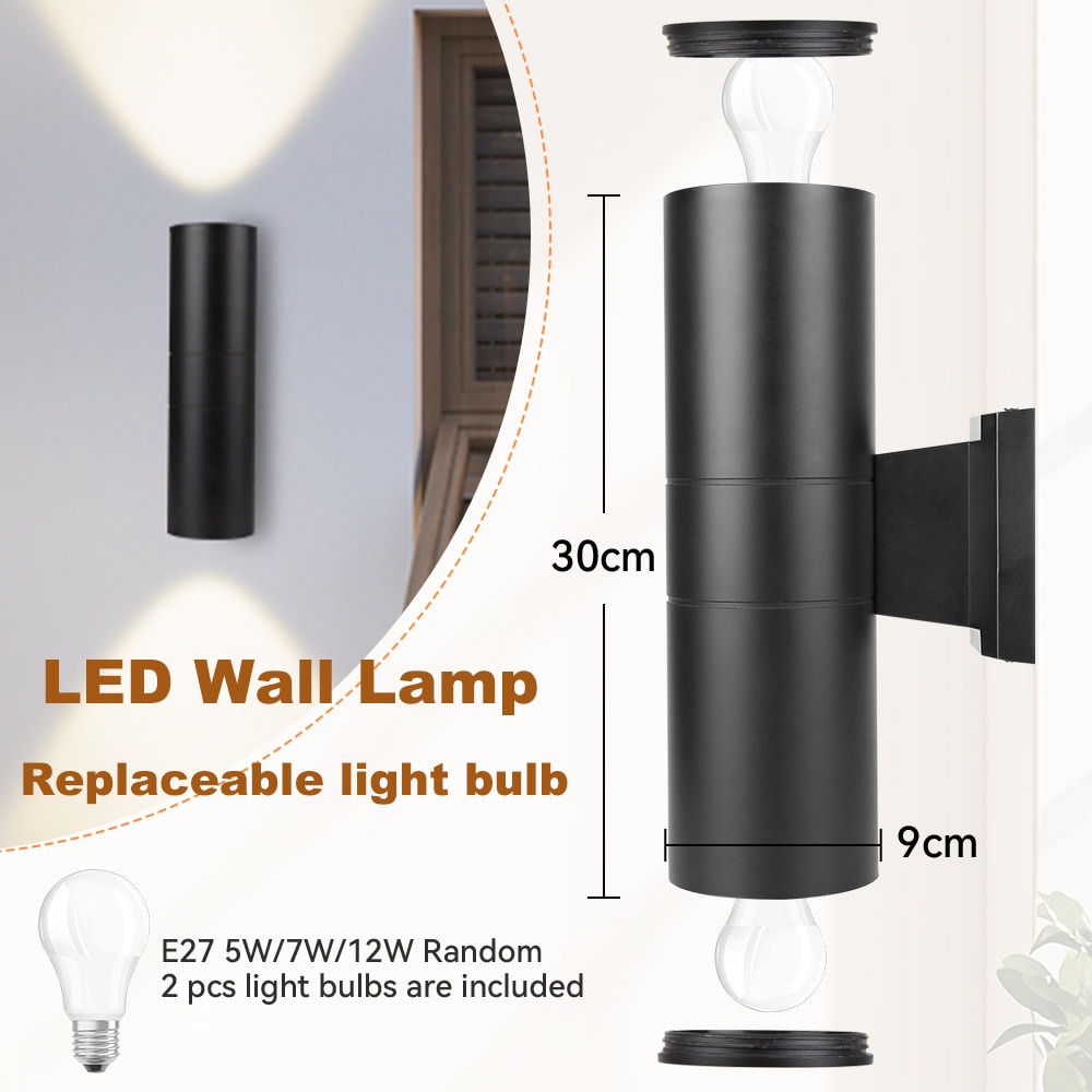 Modern Wall Lamp Bulb Outdoor Balcony Garden Lights Double Head LED Street Lights Indoor Room Wall