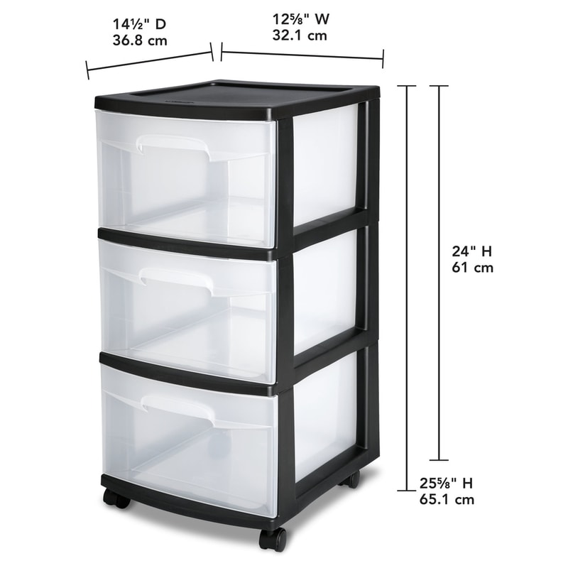 Plastic Storage Cart With Clear Drawers Rolling Organizer For Bedroom Kitchen Bathroom Craft Room P 1
