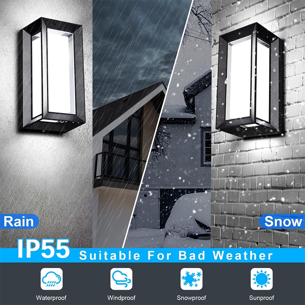 LED Wall Lamp Outdoor, Lamp Presence Sensor, Waterproof, Garden Porch Balcony Wall Light