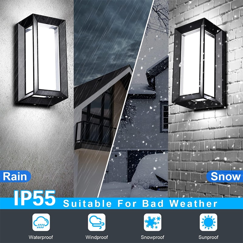 LED Wall Lamp Outdoor, Lamp Presence Sensor, Waterproof, Garden Porch Balcony Wall Light