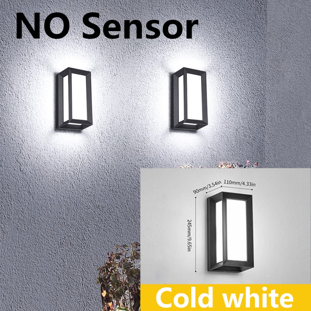 LED Wall Lamp Outdoor, Lamp Presence Sensor, Waterproof, Garden Porch Balcony Wall Light