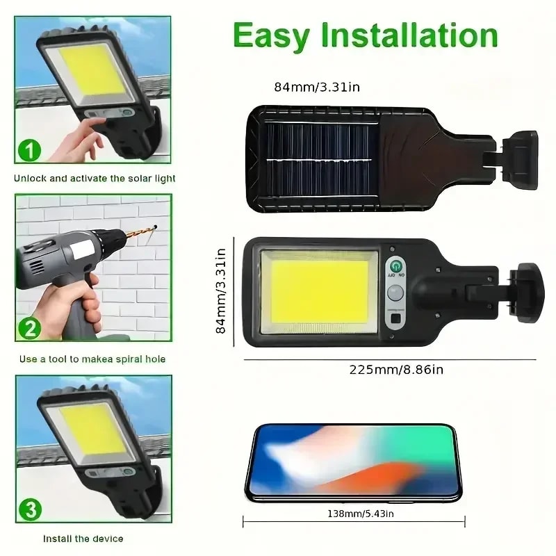 Solar Street Lights Outdoor Waterproof Human Body Sensing Courtyard Garden Wall Lighting Household 2
