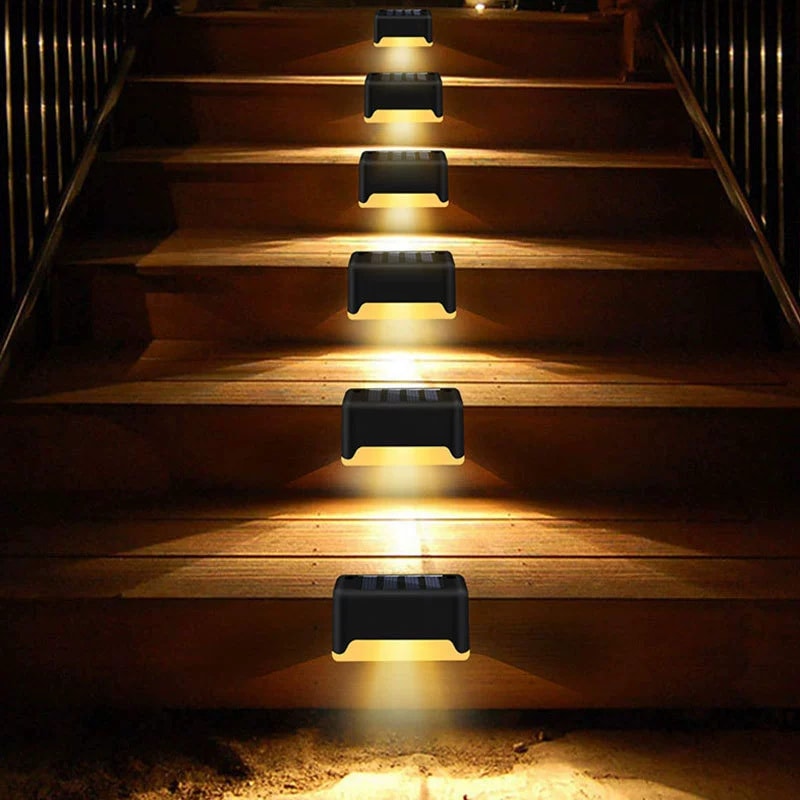 Solar Deck Light, Waterproof Outdoor Solar Power Garden Lamps, Railing, Stairs, Step, Fence, Yard, Patio Pathway