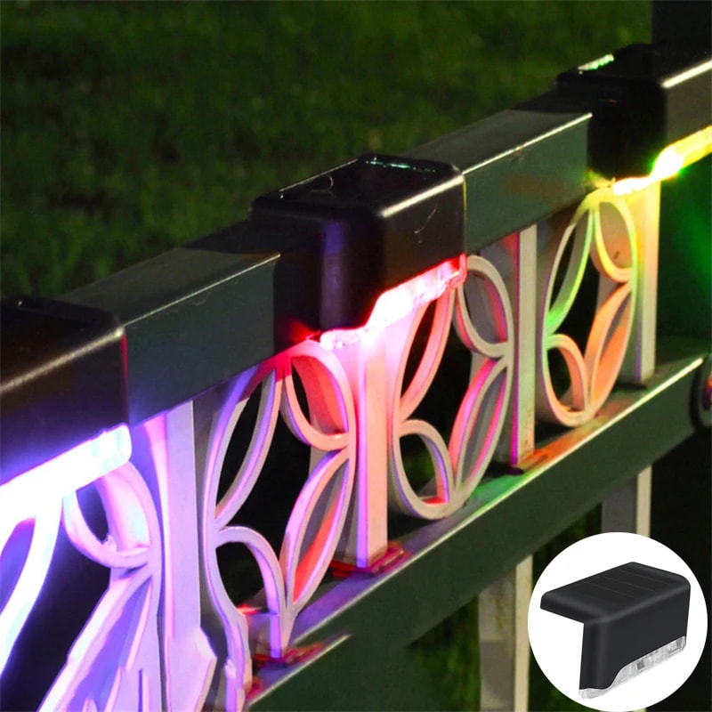 Solar Deck Light, Waterproof Outdoor Solar Power Garden Lamps, Railing, Stairs, Step, Fence, Yard, Patio Pathway
