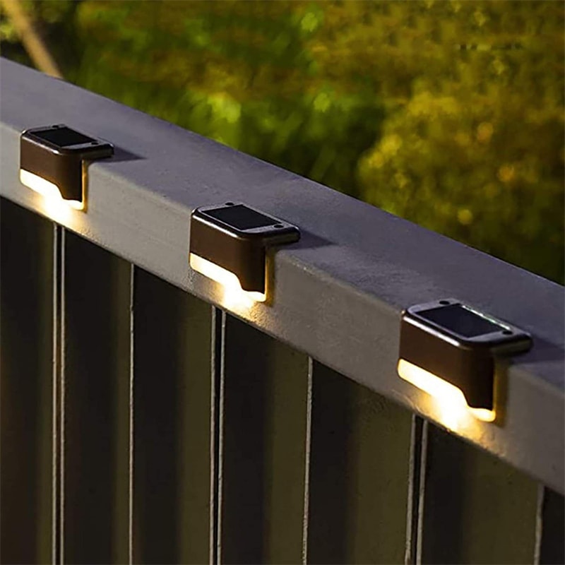Solar Deck Light, Waterproof Outdoor Solar Power Garden Lamps, Railing, Stairs, Step, Fence, Yard, Patio Pathway