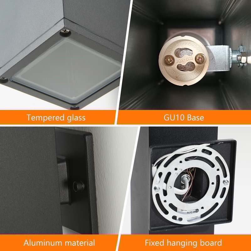 Outdoor Wall Light, Waterproof Up & Down Bulb Wall Sconce, Black Aluminum Exterior Light, Durable & Stylish