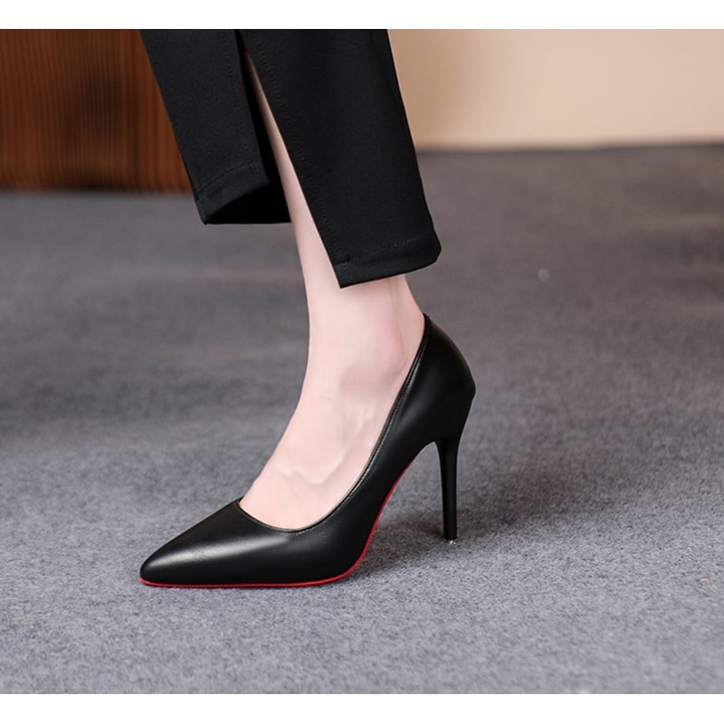 Sexy Red Bottom Women High Heels Classic Ladies Pumps Autumn Leather Dress Heel Shoes For Women 0