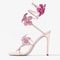 Sexy Crystal Flower Thin High Heels Narrow Band Women Sandals Ankle Strap Street Style Pole Dancing 0