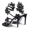 Sexy Crystal Flower Thin High Heels Narrow Band Women Sandals Ankle Strap Street Style Pole Dancing 2
