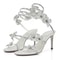 Sexy Crystal Flower Thin High Heels Narrow Band Women Sandals Ankle Strap Street Style Pole Dancing 3