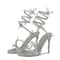 Sexy Crystal Flower Thin High Heels Narrow Band Women Sandals Ankle Strap Street Style Pole Dancing 5