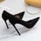 Fashion Women Shoes Sexy Black High Heels Sharp Pointed Suede Pumps Elegant Shallow Mouth Etiquette 0