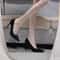 Fashion Women Shoes Sexy Black High Heels Sharp Pointed Suede Pumps Elegant Shallow Mouth Etiquette 1