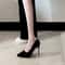 Fashion Women Shoes Sexy Black High Heels Sharp Pointed Suede Pumps Elegant Shallow Mouth Etiquette 2
